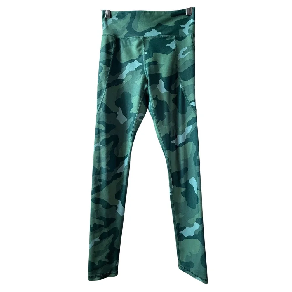 Old Navy Active Powersoft‎ Girls XL 14-16 Green Camo High Rise Leggings